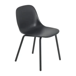 Muuto Sillas De Jardín Y Sillas De Exterior<Silla Fiber Outdoor side chair con patas de acero, Anthracite black Negro