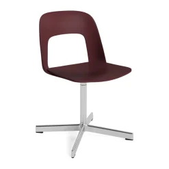 HAY Silla Layout Chair 131, Bordeaux-aluminio pulido Rojo