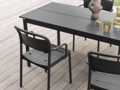 Muuto Silla Linear steel armchair, Black Negro