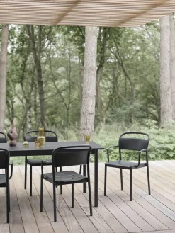 Muuto Silla Linear steel armchair, Black Negro