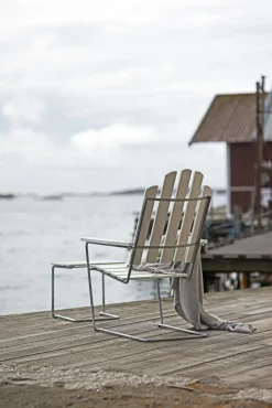 Grythyttan Stålmöbler Tumbonas Y Sillas Para Tomar El Sol<Silla para tomar el sol A3, Roble lacado -galvanizado en caliente Blanco