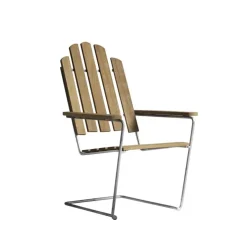 Grythyttan Stålmöbler Tumbonas Y Sillas Para Tomar El Sol<Silla para tomar el sol A3, Roble aceitado - estructura galvanizada en caliente Beige