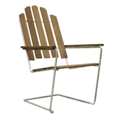 Grythyttan Stålmöbler Tumbonas Y Sillas Para Tomar El Sol<Silla para tomar el sol A3, Teca-estructura galvanizada en caliente Marrón