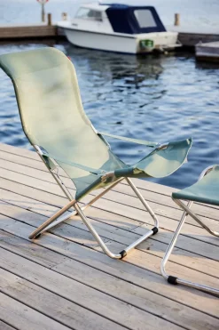 Fiam Silla para tomar el sol Fiesta, Sage green-estructura de aluminio Verde Outlet