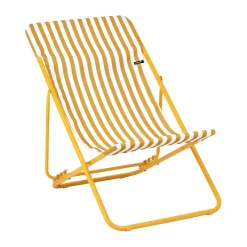 Lafuma Silla para tomar el sol Maxi Transat, Rayas miel Amarillo New