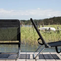 Fiam Tumbonas Y Sillas Para Tomar El Sol|Sillas De Exterior<Silla para tomar el sol Quick, Textaline black, estructura de aluminio Negro
