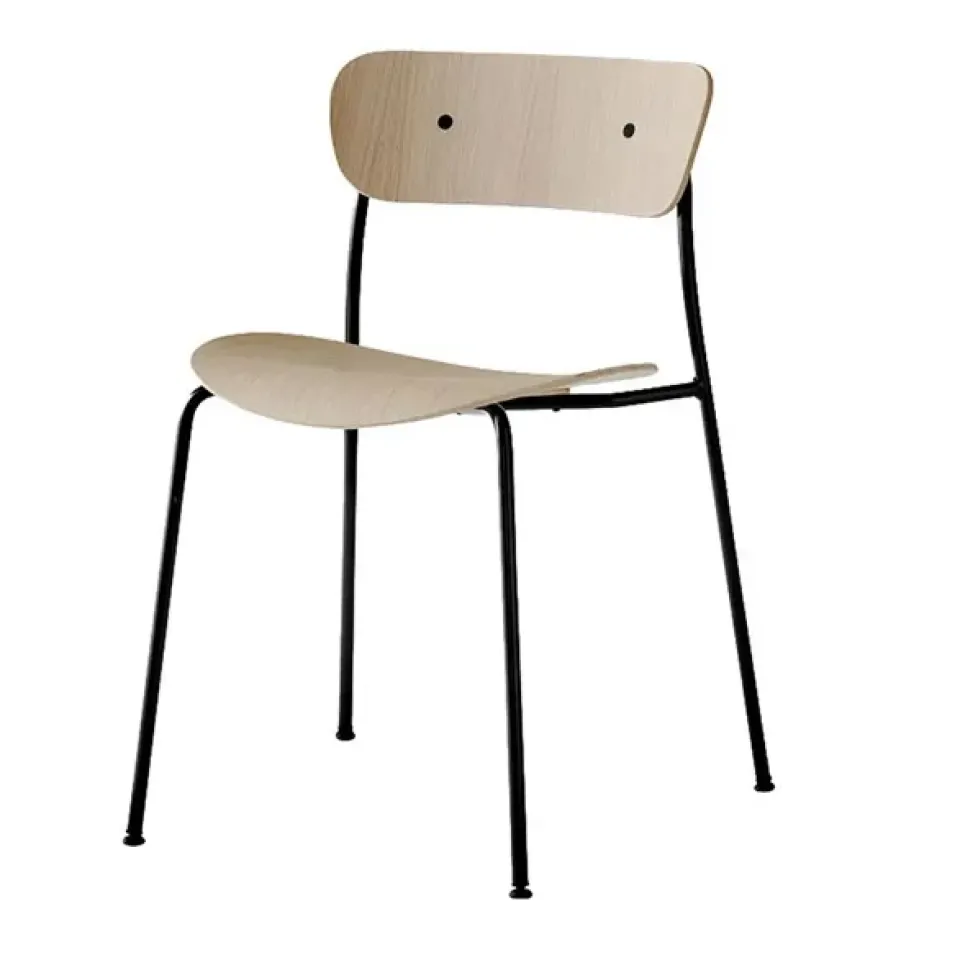 &Tradition Silla Pavilion AV1, roble lacado Marrón Discount