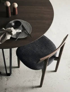 MUUBS Sillas con asiento Tetra, Tejido color granito-roble oscuro GrisMarrón Best