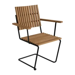 Grythyttan Stålmöbler Sillas De Terraza|Sillas De Jardín Y Sillas De Exterior<Sillón con reposabrazos Bovik , Teca–estructura galvanizada en caliente MarrónNegro