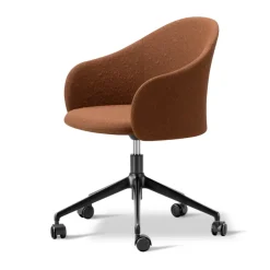Fredericia Furniture Sillas De Oficina<Sillón Gomo Armchair con base giratoria 5 patas, Myr 362-negro Marrón