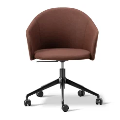 Fredericia Furniture Sillas De Oficina<Sillón Gomo Armchair con base giratoria 5 patas, Blazer CUZ4D Dunalk-negro Rojo