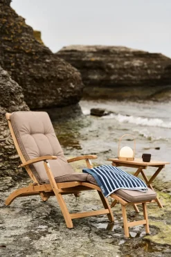 Stockamöllan Sillón jardín Lobby, incl. Bandeja y protector de lluvia Blanco Sale