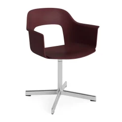 HAY Sillón Layout Armchair 231 silla de oficina, Bordeaux-aluminio pulido 4 star swivel base Rojo