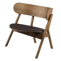 Northern Sillón Oaki asiento de cuero, Roble ahumado MarrónNegro Outlet