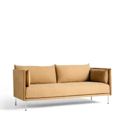 HAY Sofá 2 plazas Silhouette, Linara 142 cognac-patas cromadas Marrón Outlet