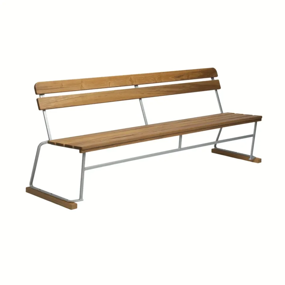 Grythyttan Stålmöbler Sofá 5, Teca-estructura galvanizada en caliente Marrón New