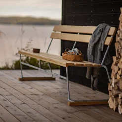 Grythyttan Stålmöbler Sofá 5, Teca-estructura galvanizada en caliente Marrón New
