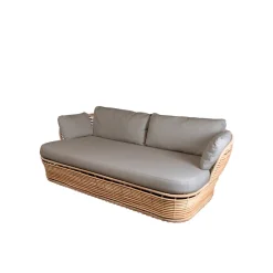 Cane-line Sofá Basket de 2 plazas, Natural, cojines taupe BeigeGris Clearance