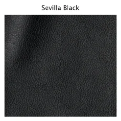 1898 Sofá de 3 plazas Haga, Cuero sevilla , patas metálicas Negro Hot