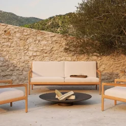 Ethnicraft Sofá de 2 plazas Jack outdoor teak, offwhite, base de teca Blanco Online