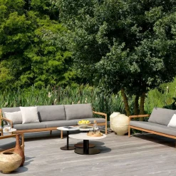 Ethnicraft Sofá de 3 plazas Jack outdoor teak, Mocha Marrón Clearance