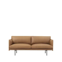 Muuto Sofás<Sofá de 2 plazas Outline, Refine leather cognac-Black Marrón