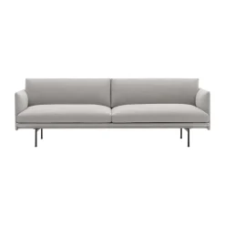 Muuto Sofá de 3 plazas Outline tela, Clay 12-Black Gris Best