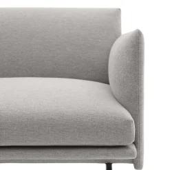 Muuto Sofá de 3 plazas Outline tela, Clay 12-Black Gris Best