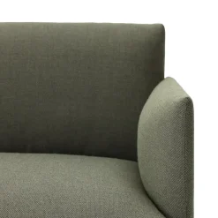 Muuto Sofá de 3 plazas Outline tela, Fiord 961 green-patas negras Verde Outlet