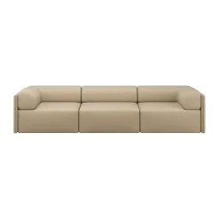 Hem Sofá de 3 plazas Palo Block con reposabrazos Low 295 cm, Beige