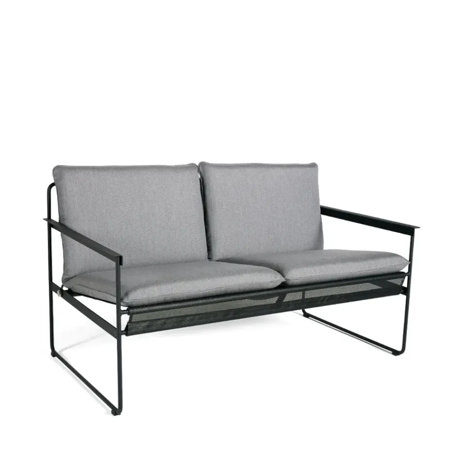SMD Design Sofás De Terraza|Sofás De Exterior<Sofá de 2 plazas Slow, Sunbrella -base de acero en color negro Gris