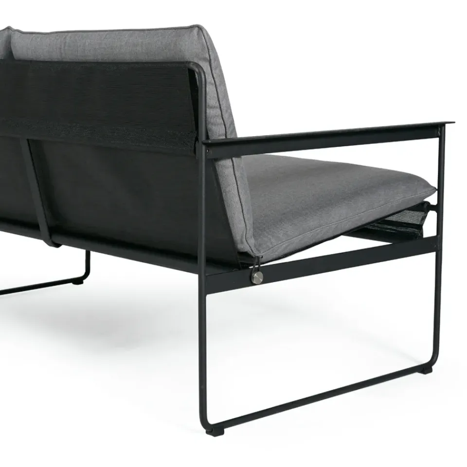 SMD Design Sofás De Terraza|Sofás De Exterior<Sofá de 2 plazas Slow, Sunbrella -base de acero en color negro Gris