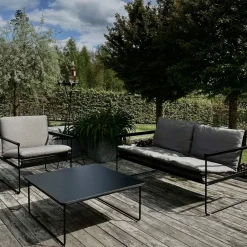 SMD Design Sofás De Terraza|Sofás De Exterior<Sofá de 2 plazas Slow, Sunbrella -base de acero en color negro Gris