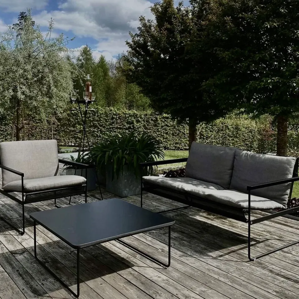 SMD Design Sofás De Terraza|Sofás De Exterior<Sofá de 2 plazas Slow, Sunbrella -base de acero en color negro Gris