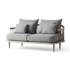 &Tradition Sofá Fly SC2, Tela hot madison 094 claro, roble aceitado blanco Gris Outlet