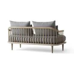 &Tradition Sofá Fly SC2, Tela hot madison 094 claro, roble aceitado blanco Gris Outlet