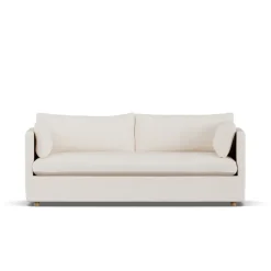 1898 Sofás<Sofá Linnevik, Caleido 9600-roble blanco aceitado, 3 plazas, con faldón Beige