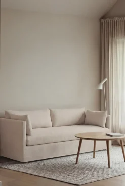 1898 Sofás<Sofá Linnevik, Caleido 9600-roble blanco aceitado, 3 plazas, con faldón Beige