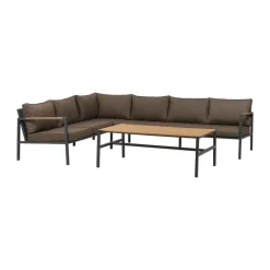Brafab Sofás De Terraza<Sofá modular Cap, Antracita-marrón, 6 plazas Gris