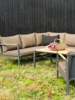 Brafab Sofás De Terraza<Sofá modular Cap, Antracita-marrón, 6 plazas Gris