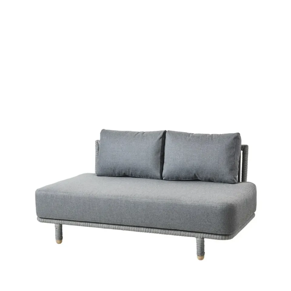 Cane-line Sofás De Terraza|Sofás De Jardín Y Bancos De Jardín<Sofá modular Moments, 2 plazas grey, central, soft rope Gris