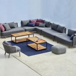 Cane-line Sofás De Terraza|Sofás De Jardín Y Bancos De Jardín<Sofá modular Moments, 2 plazas grey, central, soft rope Gris