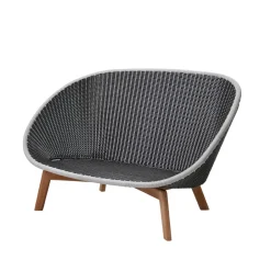 Cane-line Sofá Peacock Weave, 2 plazas grey/light grey, patas de teca Gris Clearance