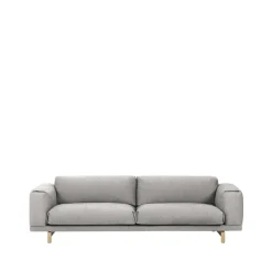 Muuto Sofás<Sofá Rest, 3 plazas tela vancouver 14 light grey, patas de roble Gris
