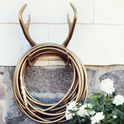 Garden Glory Soporte de manguera reindeer , Gold Color dorado Clearance