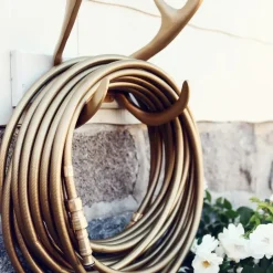 Garden Glory Soporte de manguera reindeer , Gold Color dorado Clearance