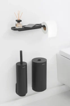 Brabantia Soporte de papel higiénico con estante MindSet, Mineral Infinite Grey Gris Discount