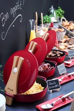 STAUB Soporte de tapa de madera, 24 cm Marrón