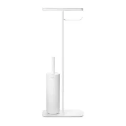 Brabantia Portarollos Para Papel Higiénico<Soporte papel higiénico y escobilla con estante MindSet, Mineral Fresh White Blanco