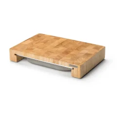 Continenta Tabla de cortar madera de caucho con 1 bandeja, 27x39 cm Beige Clearance